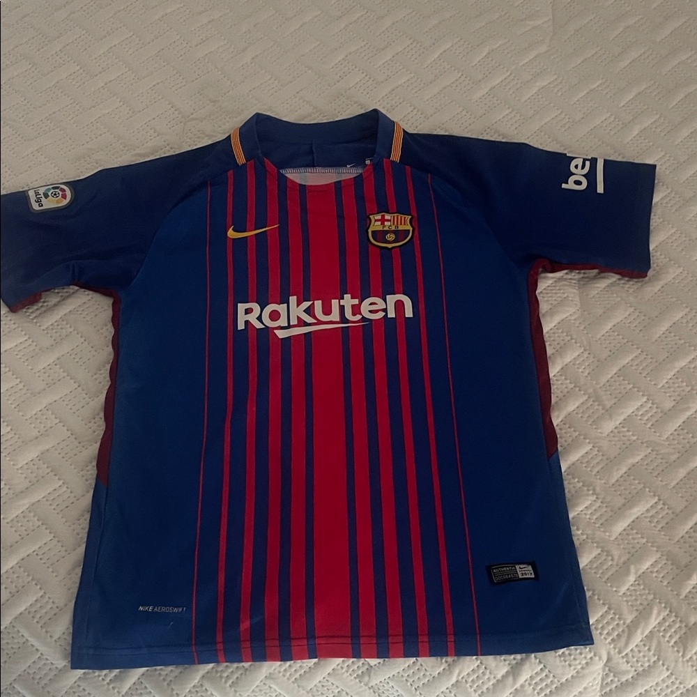Nike Kids Barcelona Striped Blue and Red Jersey